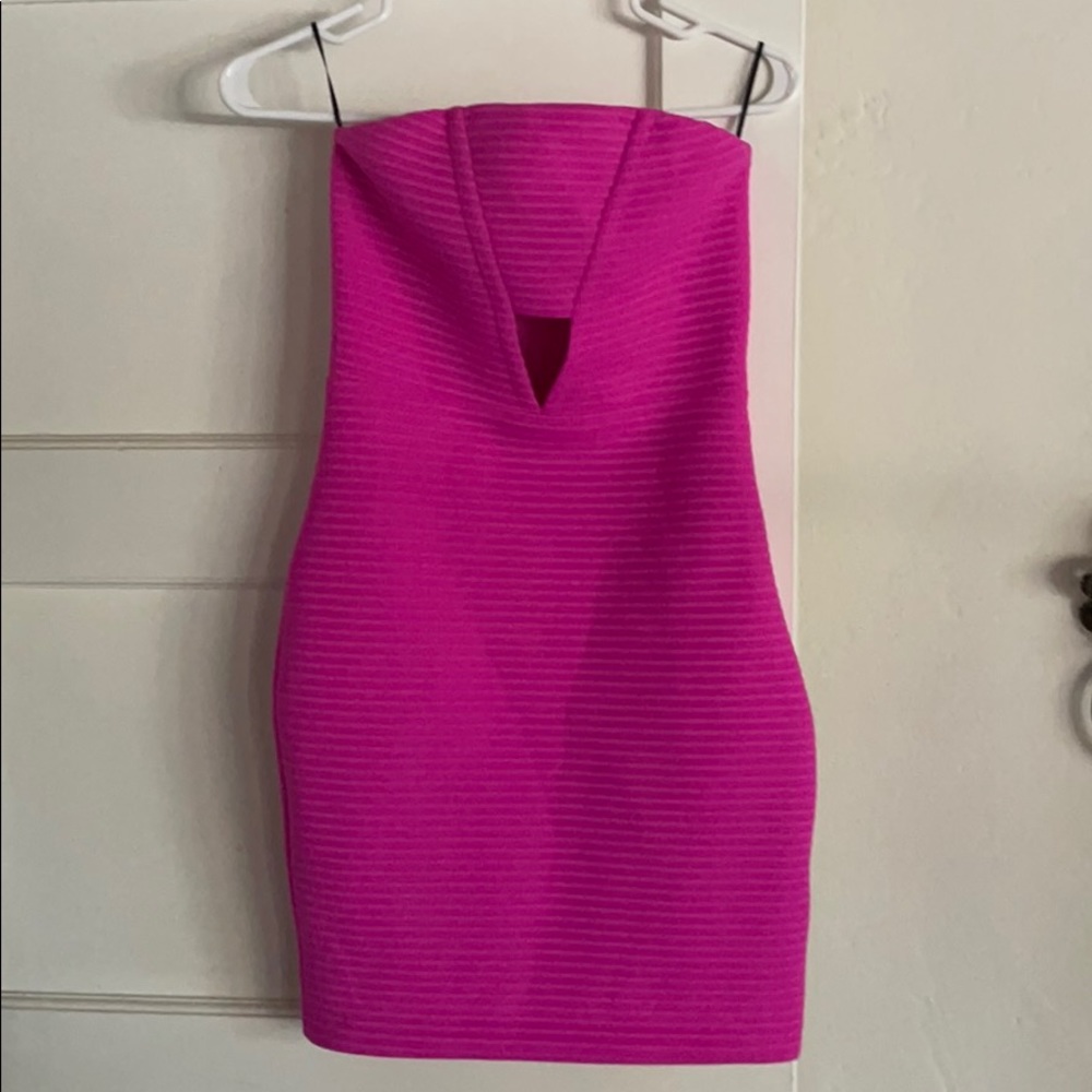 Hot pink mini dress